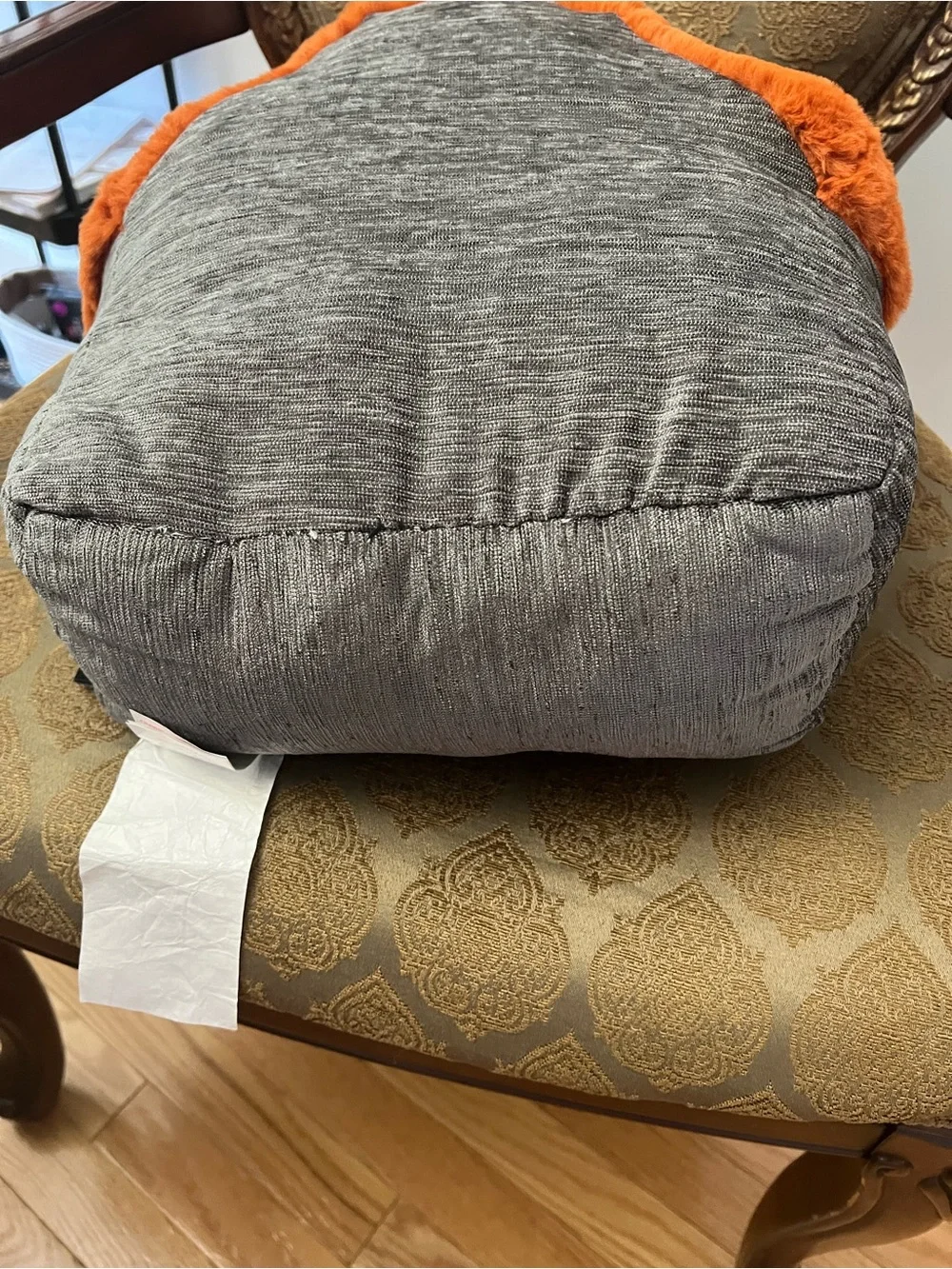 Cynthia Rowley Orange and Gray Haunted House Accent Pillow